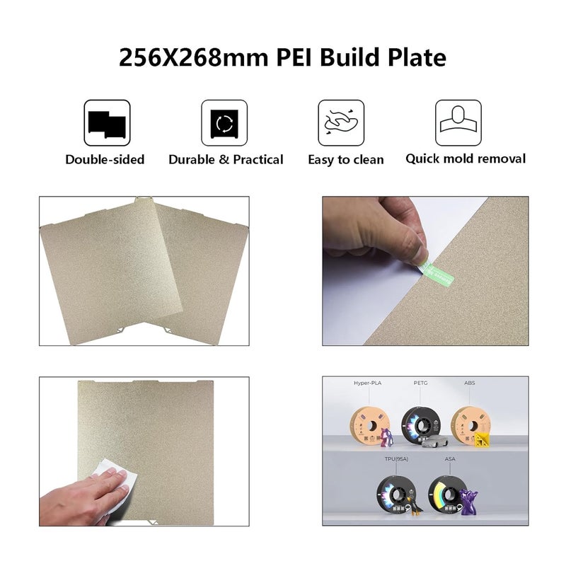 LANKEGU Kobra 3 PEI Build Plate, 256x268mm Double Side Textured PEI Print Bed Platform for Anycubic Kobra 3, Kobra 3 Combo 3D Printer - Image 4